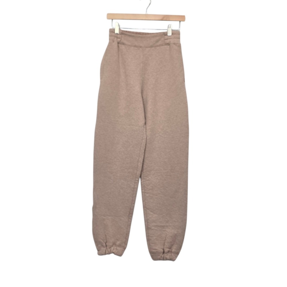 Lunya Pima Cotton Blend High Rise Joggers Taupe XS Relaxed Loungewear Pants